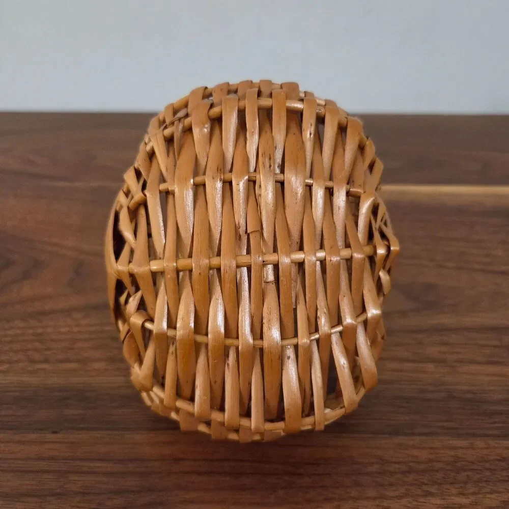Miniature Buttocks Egg Woven Basket Primitive Rustic Country Decor 4x5